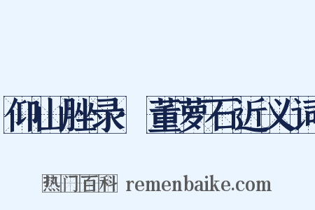 仰山脞录·董萝石近义词是什么意思的图片